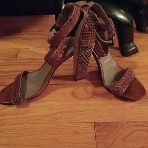 Rattlesnake studded  heeled sandal